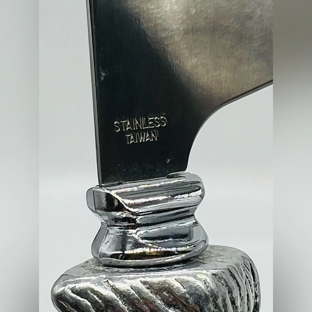 Arthur Court Vintage green marble and stainless steel duck knife